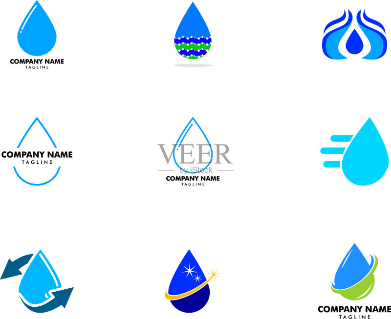 水滴logo设计模板合集图标素材