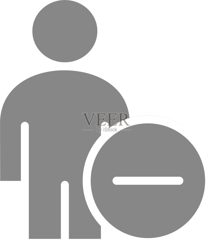 带有减号的用户资料灰色解除图标图标素材