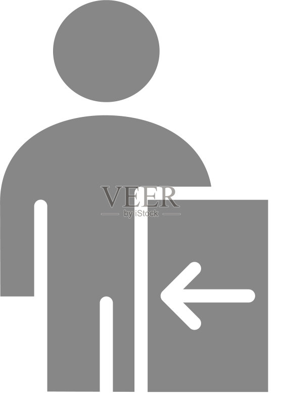 带有入口标志的灰色用户个人资料图标公共图标素材