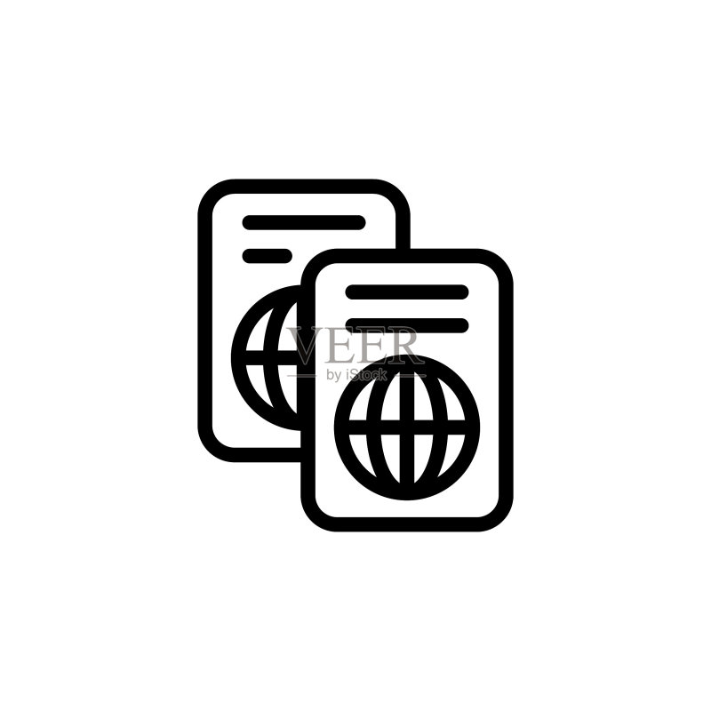 护照图标矢量图图标素材