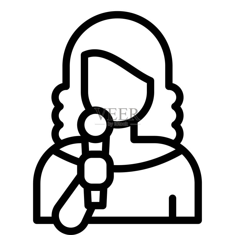 唱歌的女人图标,生日聚会相关矢量图图标素材