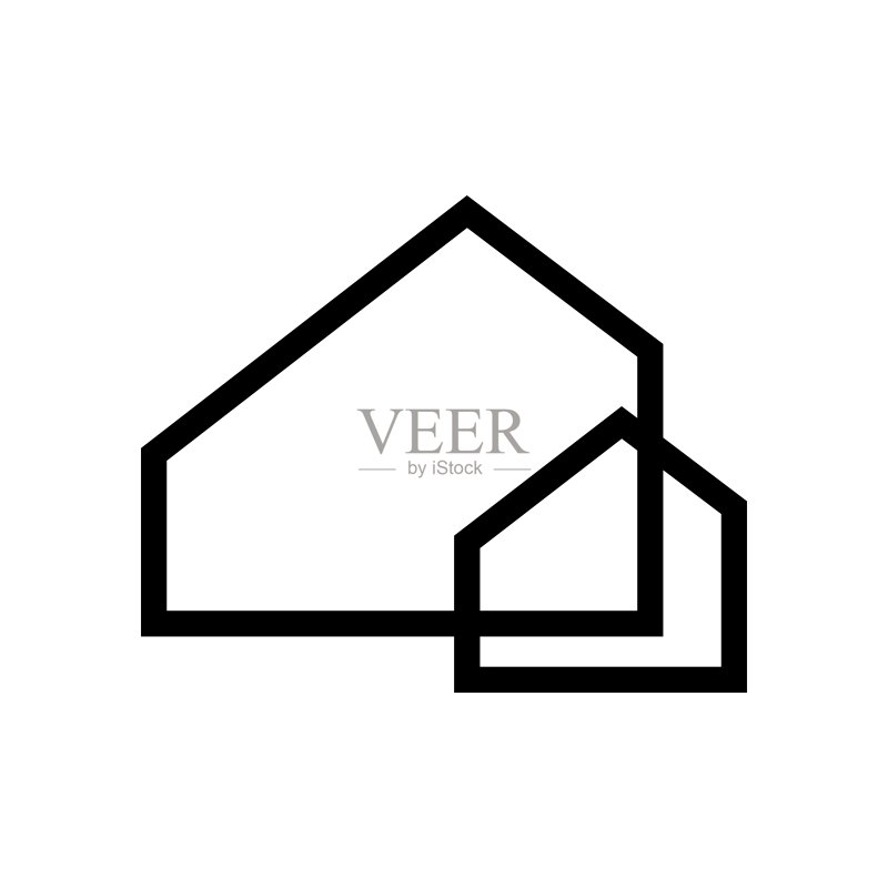 房地产房屋抵押贷款轮廓矢量图标图标素材