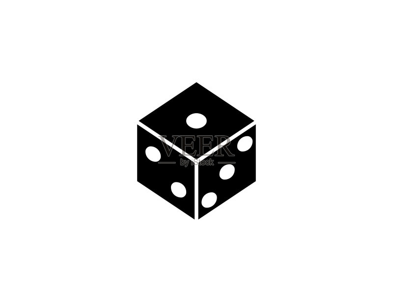 双陆棋骰子矢量图标。孤立的游戏骰子扁平符号图标素材