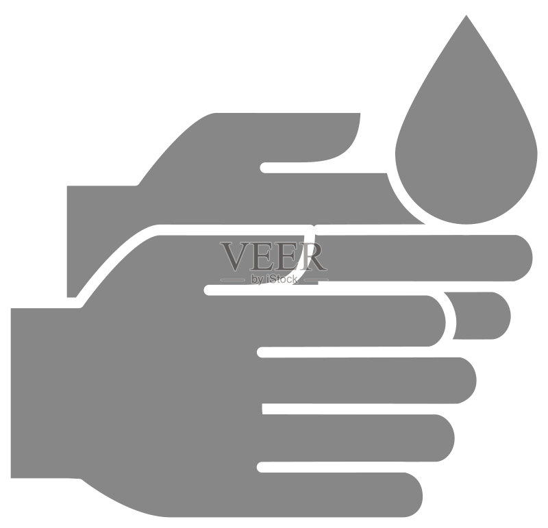 用灰色消毒液清洁双手图标图标素材