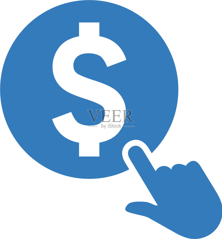 PPC按点击付费蓝色图标图标素材