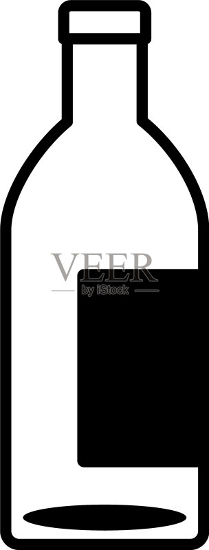 啤酒瓶饮料线条风格图标图标素材