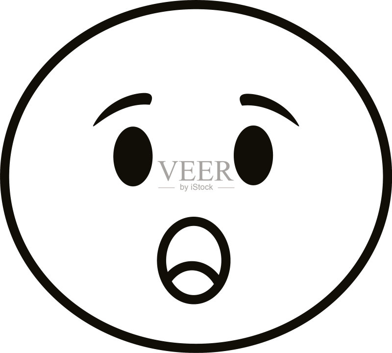 恐惧的表情符号经典线条风格图标图标素材
