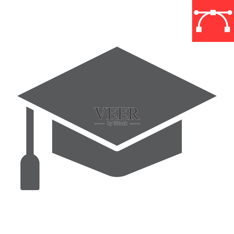 毕业帽标志图标,学校教育图标素材