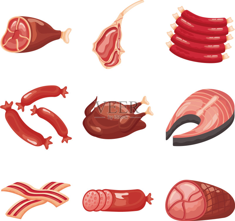 肉类分割图标合集图标素材