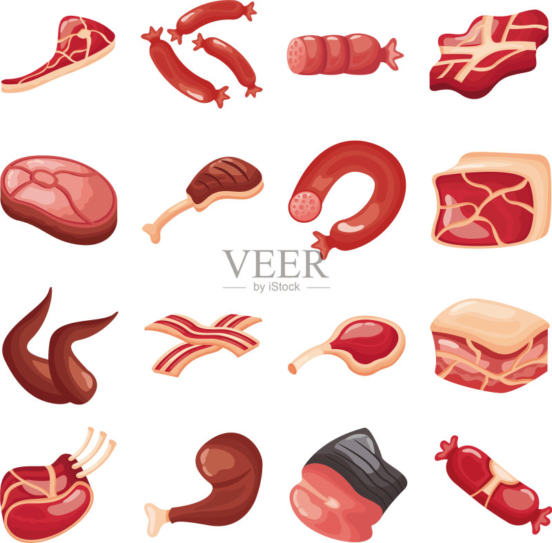 肉类分割图标合集图标素材
