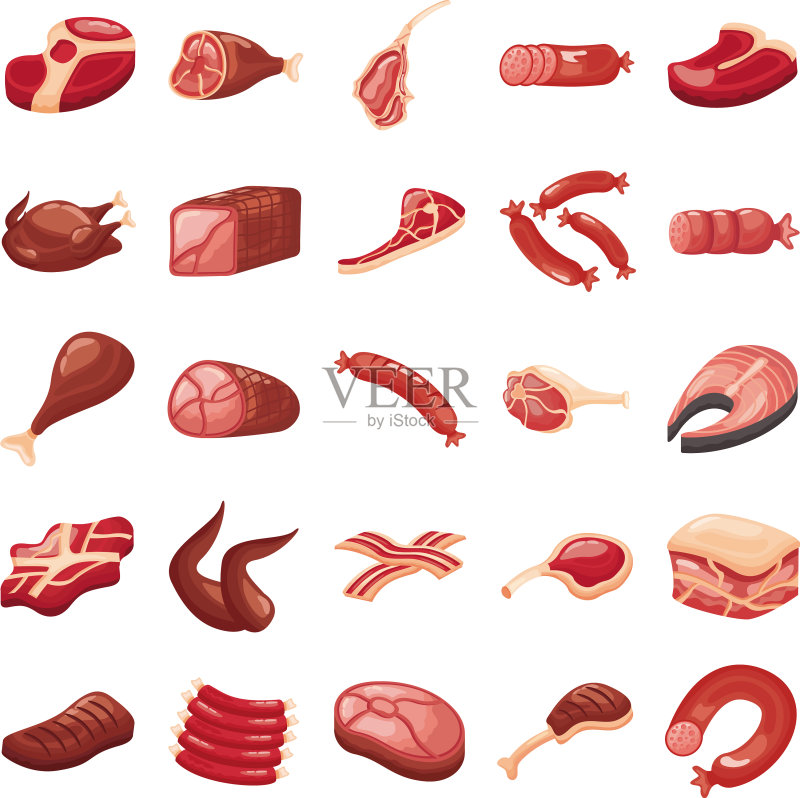肉类分割图标合集图标素材
