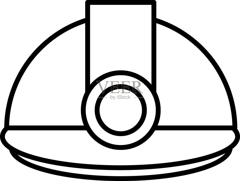 带有照明工具的头盔,用于维修保养图标素材
