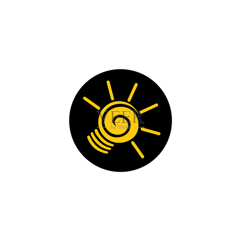 有趣的简约智能灯泡涂鸦Logo图标素材