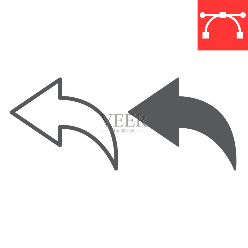 返回按钮线形填充UI图标图标素材