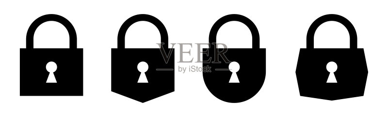 隔离背景上的锁图标:安全符号,适用于网页、移动应用或用户界面图标素材