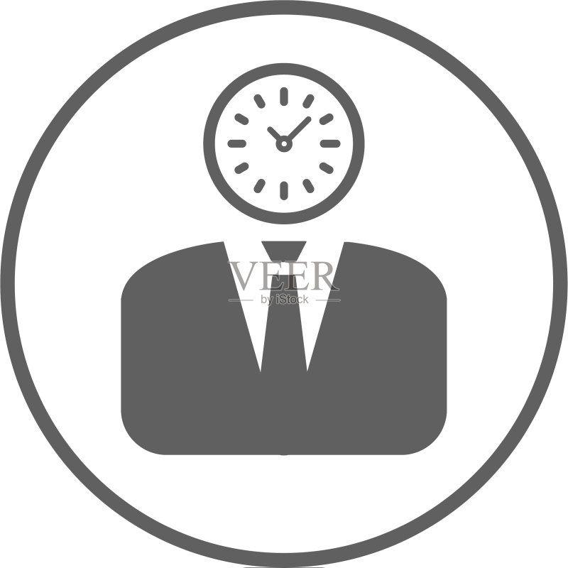时间思考图标灰色图标素材