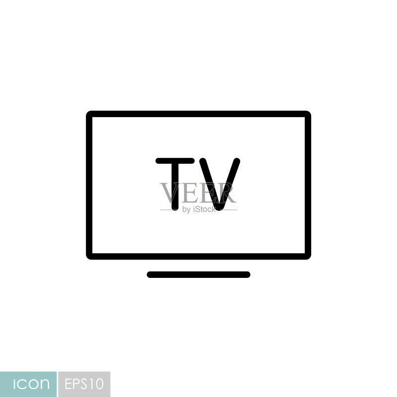 智能电视扁平图标图标素材
