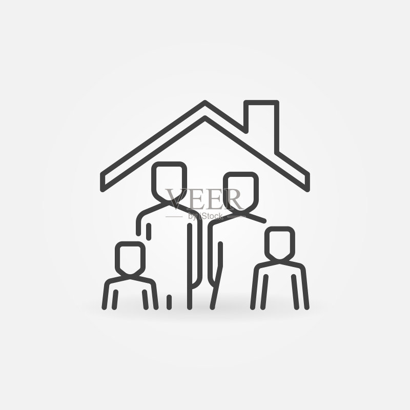 家庭住宅概念线条图标图标素材