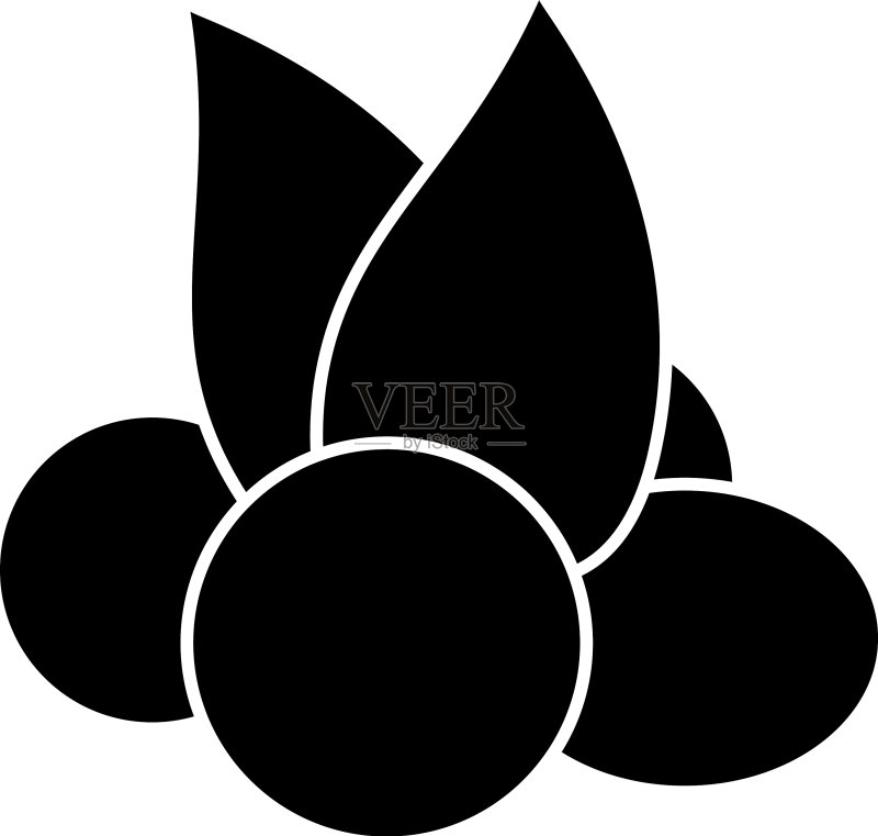 蓝莓水果图标剪影图标素材
