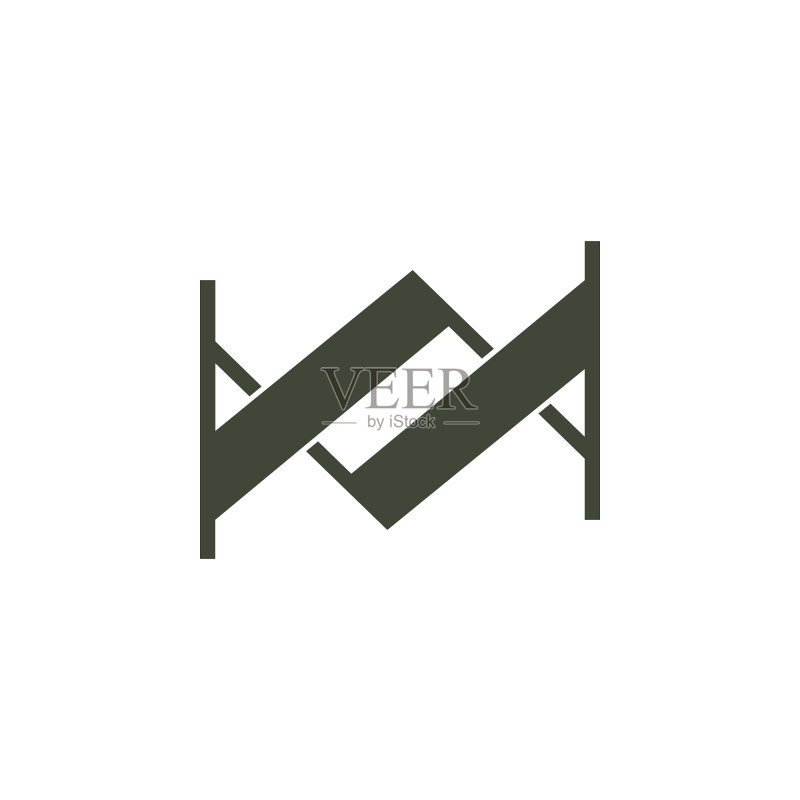 字母AM链接几何Logo图标素材