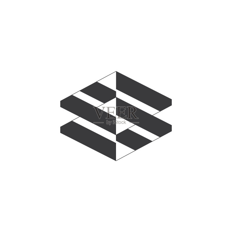 字母BB简约条纹logo图标素材