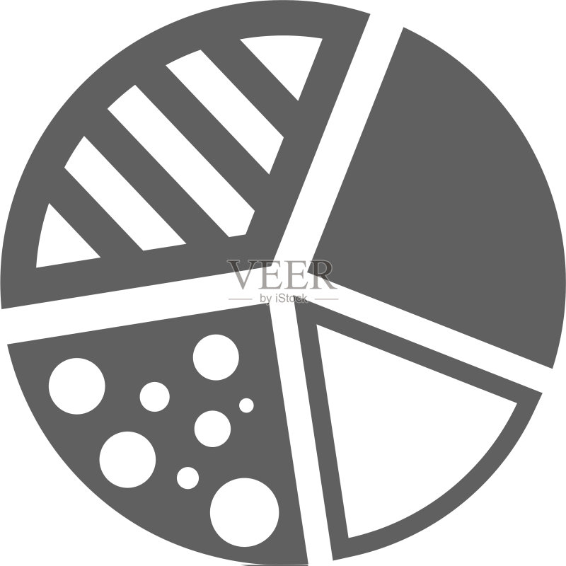 灰色饼图图标图标素材