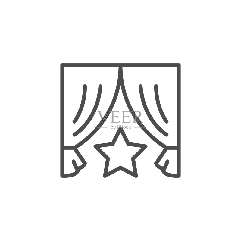 现代演示线条轮廓图标图标素材