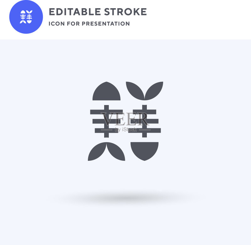 鱼类图标填充扁平实体符号图标素材