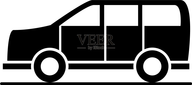 汽车SUV交通工具剪影风格图标图标素材