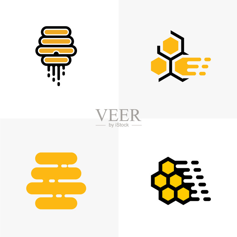 蜂蜜Logo图标设计套装图标素材