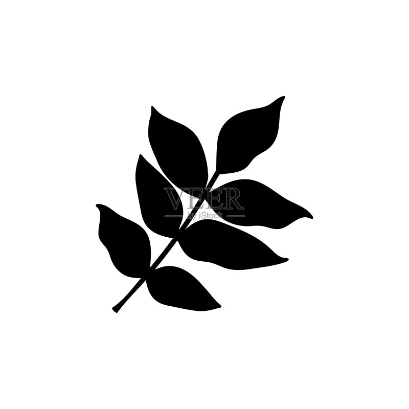 白色背景上手绘涂鸦叶子图标图标素材