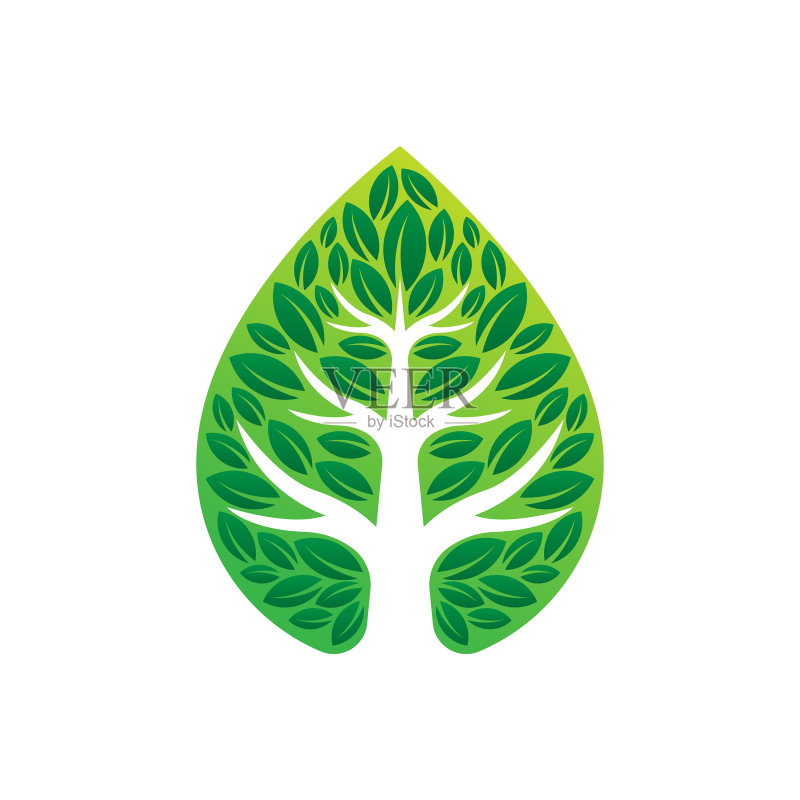创意抽象树木标志设计图标素材