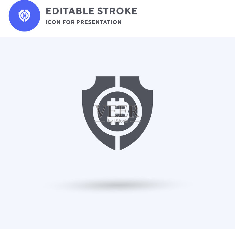 比特币图标填充扁平标志图标素材