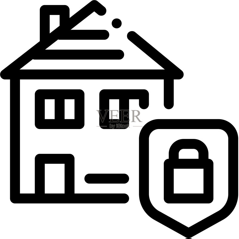 房屋保护轮廓图标图标素材