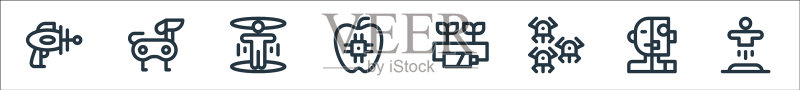 未来科技线性图标集图标素材