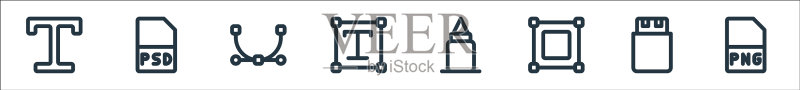 图形设计线图标线性设置质量线图标素材