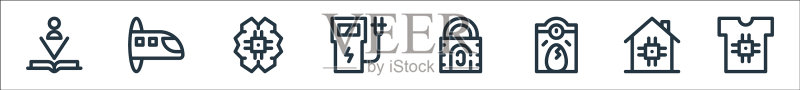 未来科技线性图标集图标素材