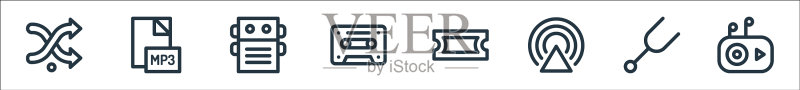 音乐线性图标合集图标素材