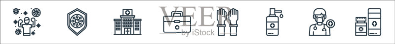 高质量线性病毒图标合集图标素材