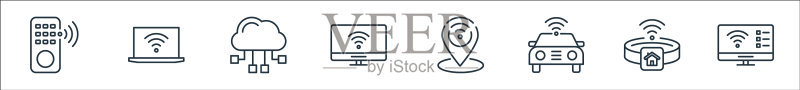 互联网事物线图标线性集质量图标素材