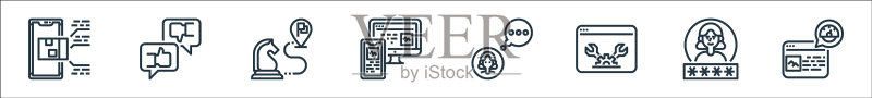 用户体验线性图标集图标素材
