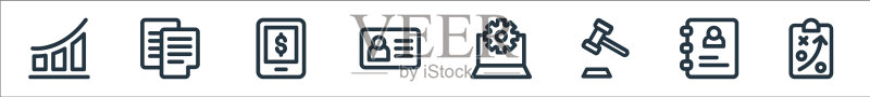 业务线图标线性集质量线集图标素材