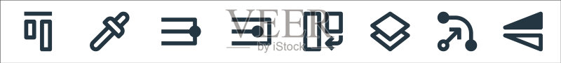 图形设计线图标线性设置质量线图标素材