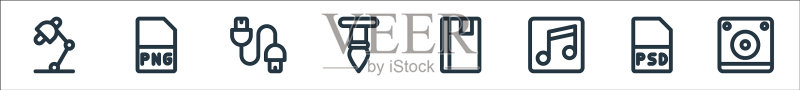 图形设计线图标线性设置质量线图标素材