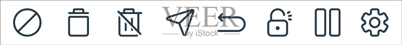 界面线性图标合集品质线条合集图标素材