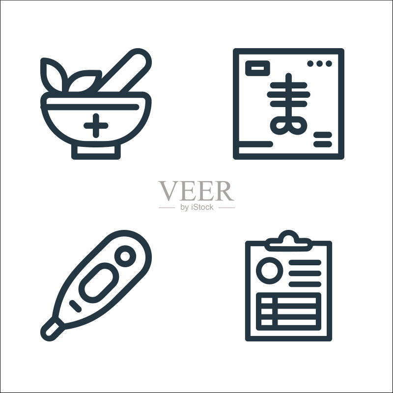 医疗工具线性图标高质量线条集图标素材
