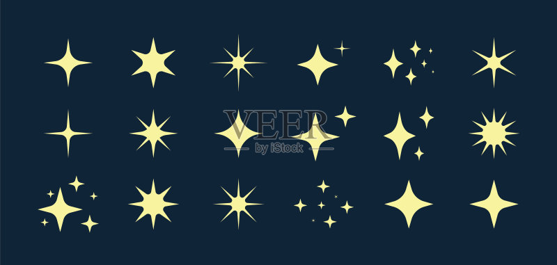 魔法星星闪烁合集图标素材