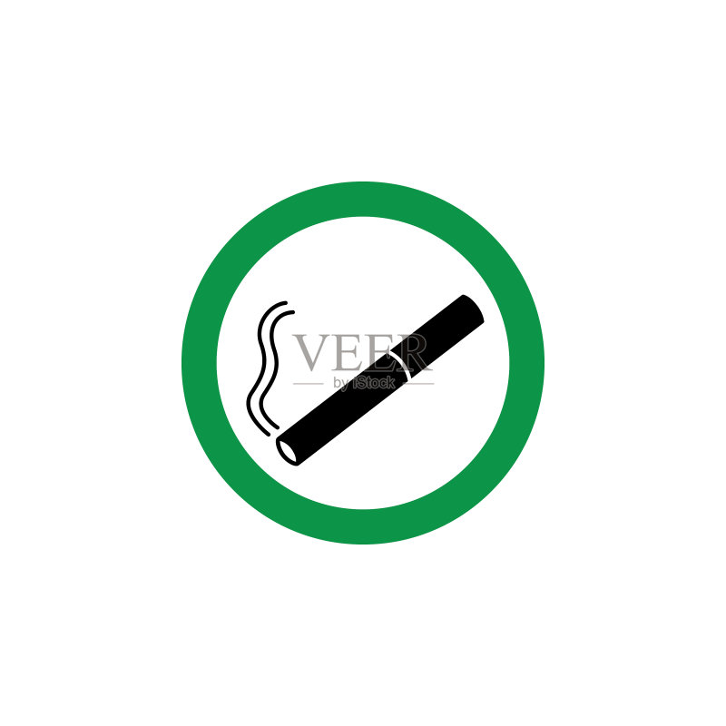 绿色吸烟区标志图标素材