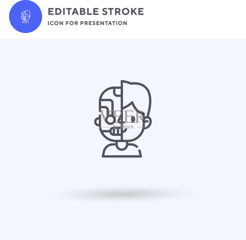填充样式的赛博朋克图标图标素材