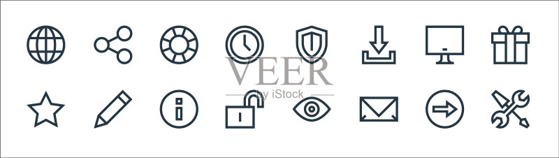 Web基础线性图标集图标素材